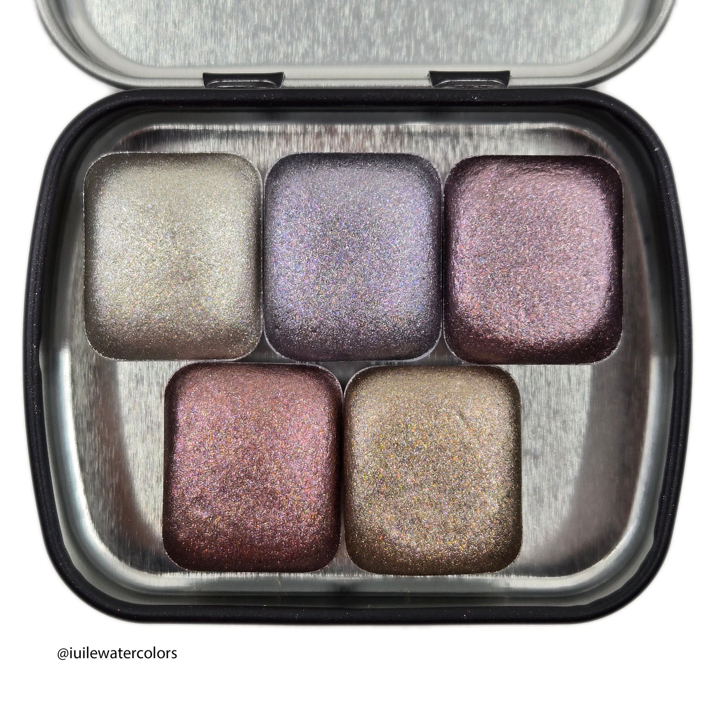 Chic Tinsel Half Set 2024 Christmas New Handmade Chrome Shimmer Watercolor Paints by iuilewatercolors