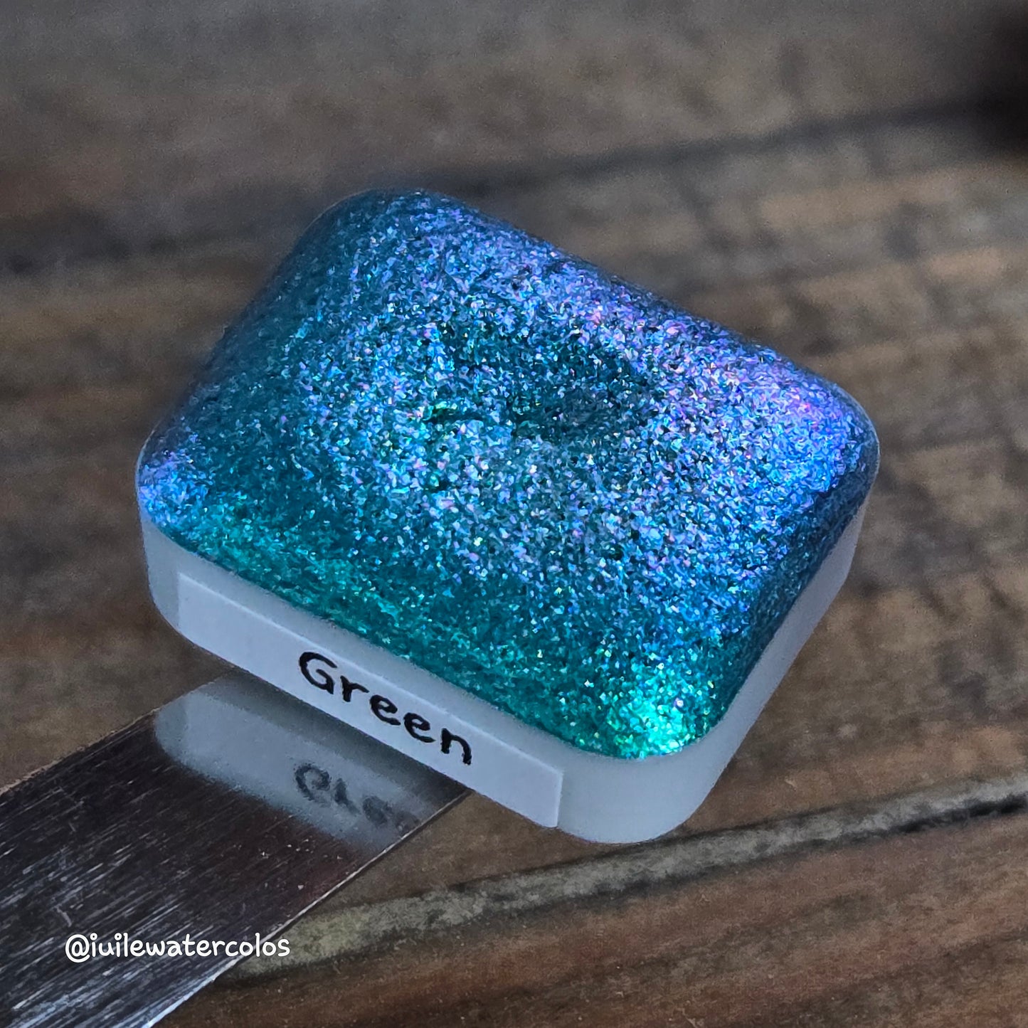 Green Rainbow Super Color Shift Handmade Shimmer Watercolor Paint