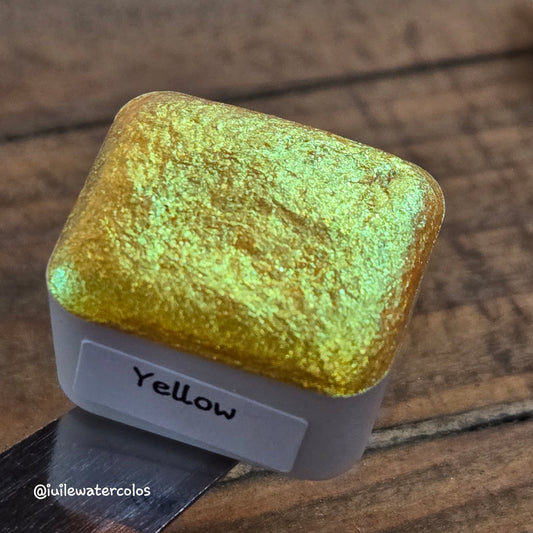 Yellow Rainbow Super Color Shift Handmade Shimmer Watercolor Paint