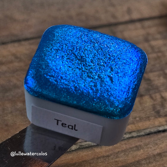 Teal Rainbow Super Color Shift Handmade Shimmer Watercolor Paint