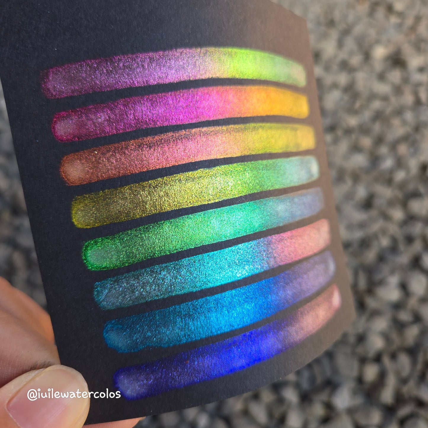 Green Rainbow Super Color Shift Handmade Shimmer Watercolor Paint