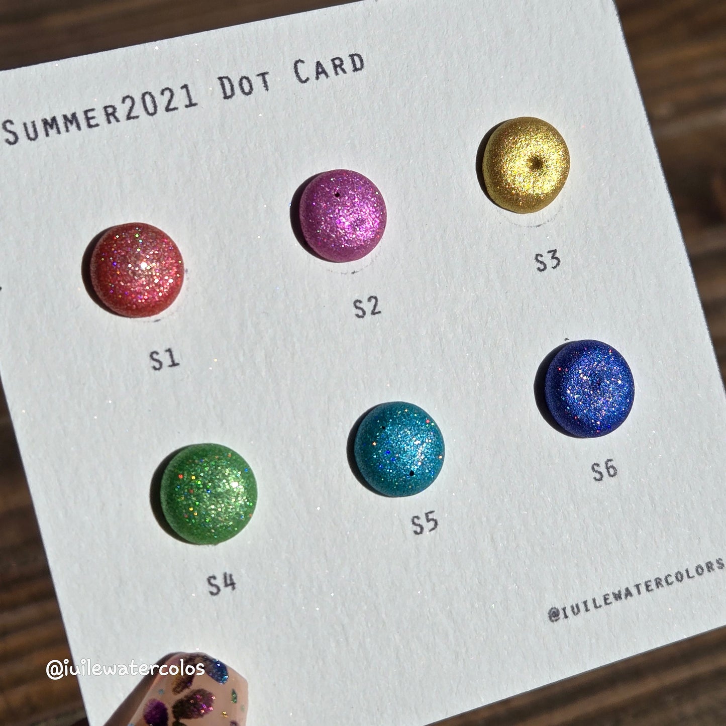Summer2021 Dot Card Handmade Chrome Super Color Shift Shimmer Watercolor Paints by iuilewatercolors
