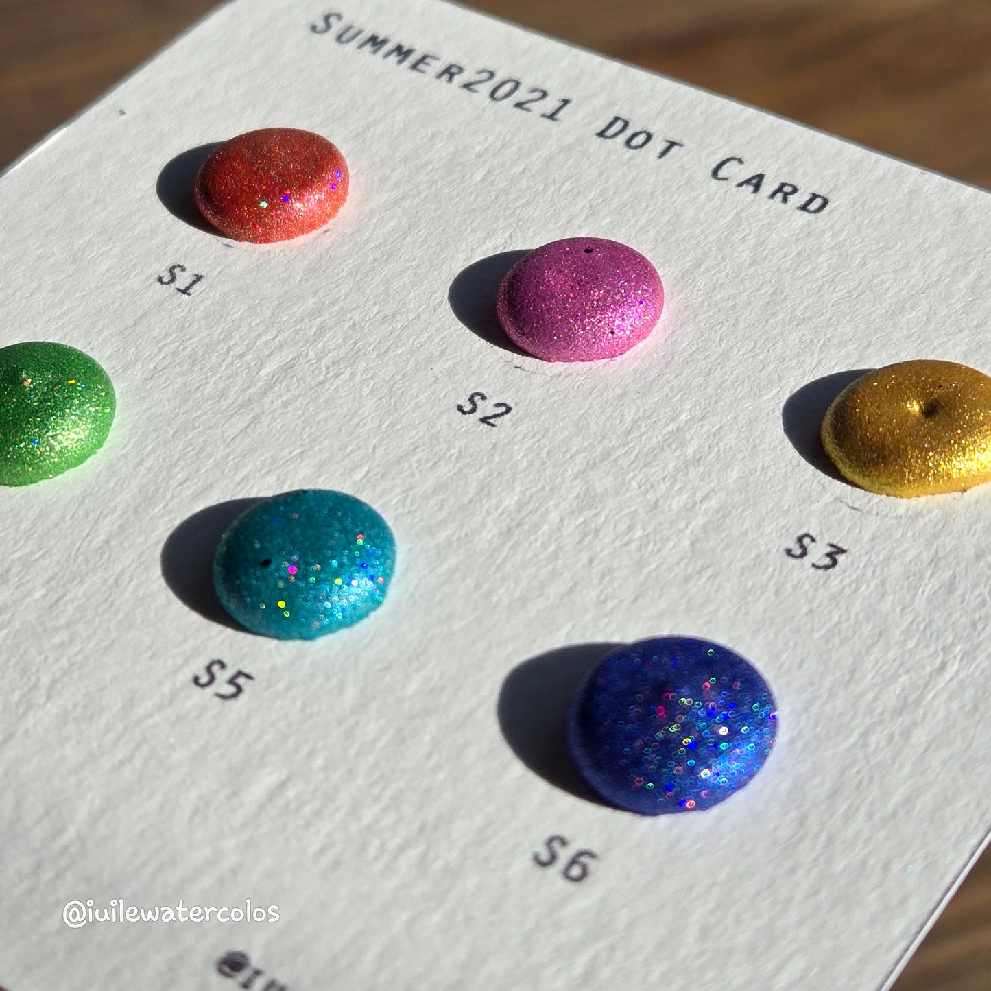 Summer2021 Dot Card Handmade Chrome Super Color Shift Shimmer Watercolor Paints by iuilewatercolors