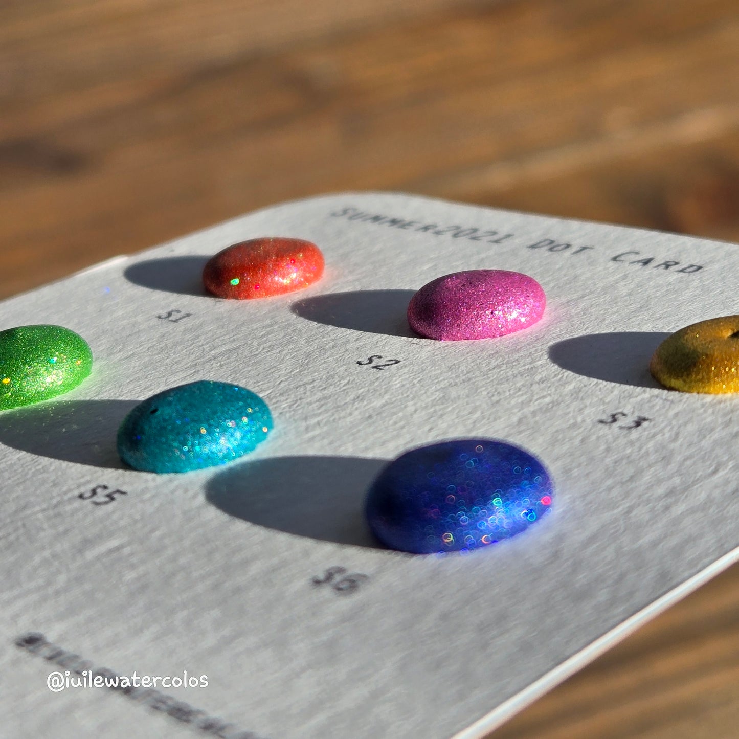 Summer2021 Dot Card Handmade Chrome Super Color Shift Shimmer Watercolor Paints by iuilewatercolors