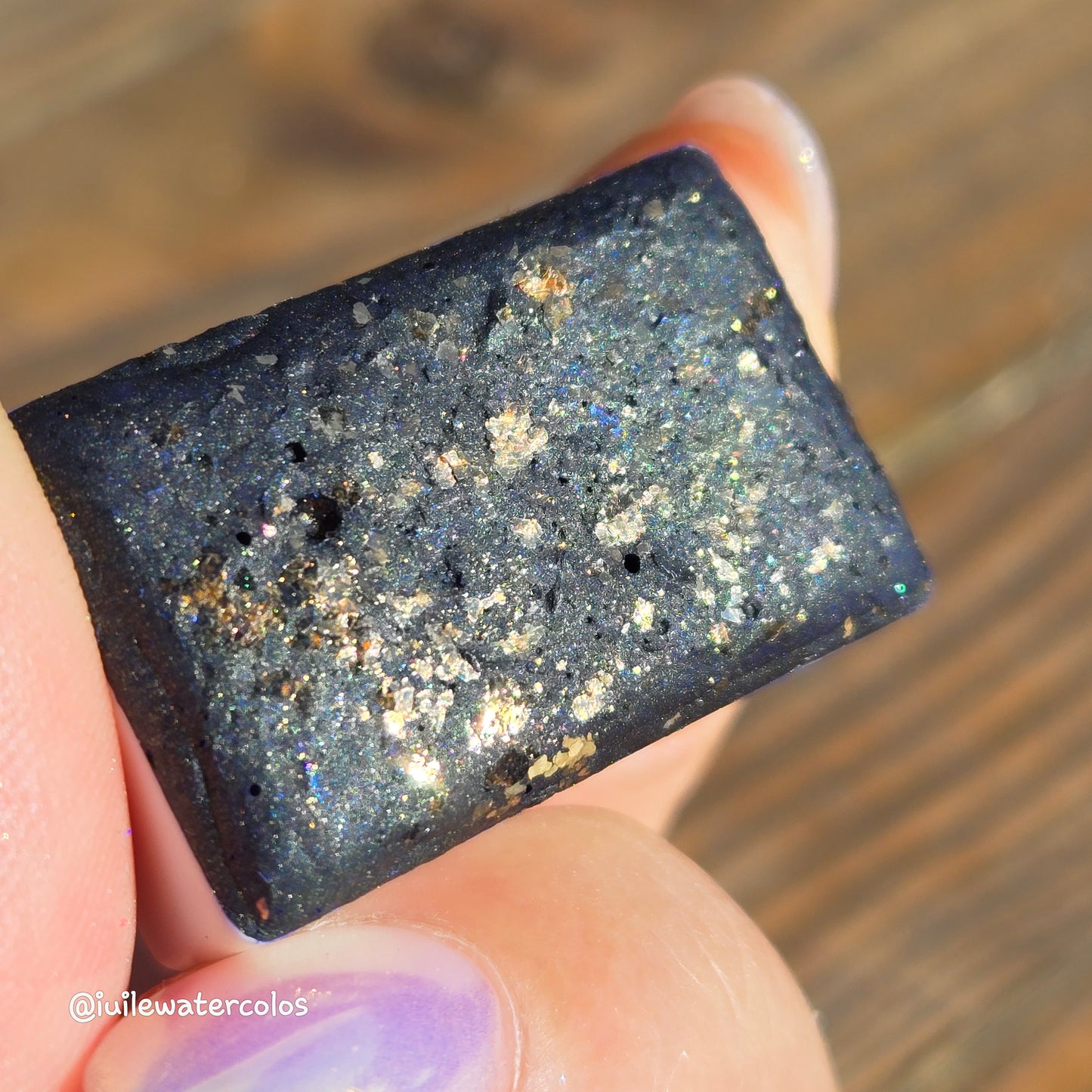 Lapis Lazuli Handmade Matte Base With Gold Shimmer Watercolor Paints by iuilewatercolors