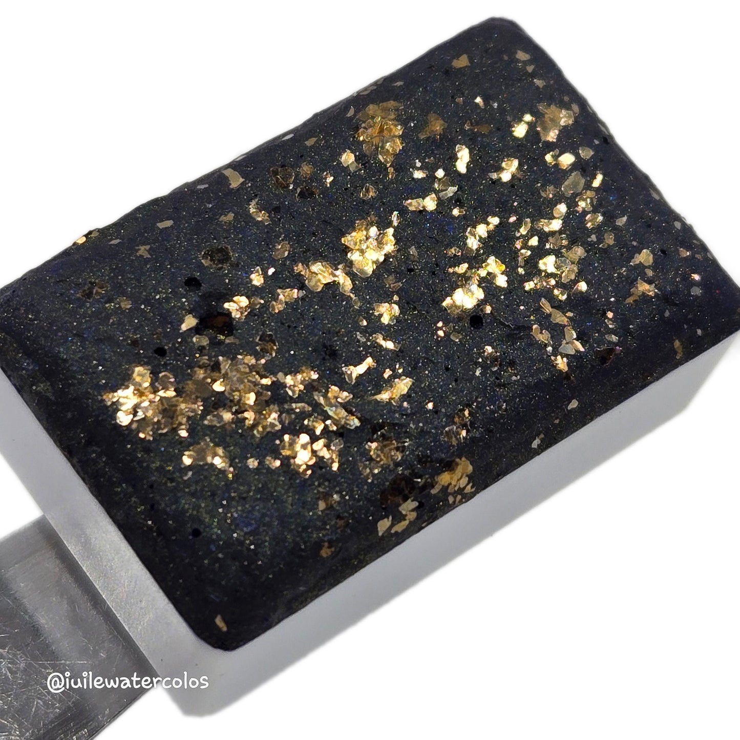 Lapis Lazuli Handmade Matte Base With Gold Shimmer Watercolor Paints by iuilewatercolors