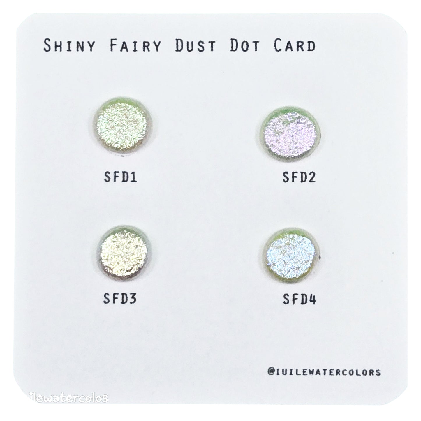 Shiny Fairy Dust vol.2 Dot Card Tester Sampler Watercolor Shimmer Glittery Paints