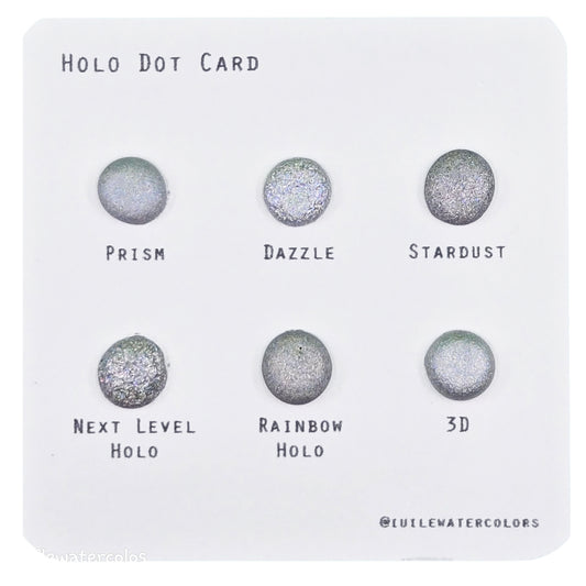 New Hologram Dot Card Tester Sampler Watercolor Shimmer Glittery Paints