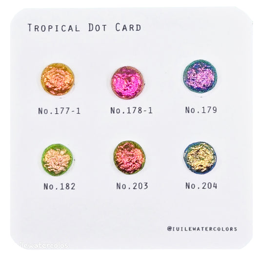 Tropical Dot Card Tester Sampler Watercolor Shimmer Glittery Paints