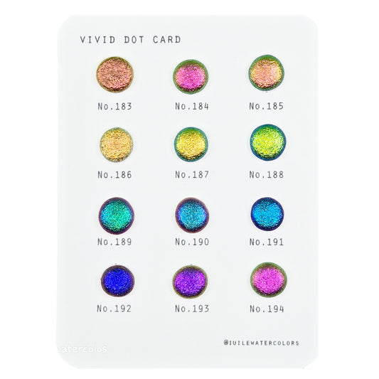 Vivid Dot Card Tester Sampler Watercolor Shimmer Glittery Paints