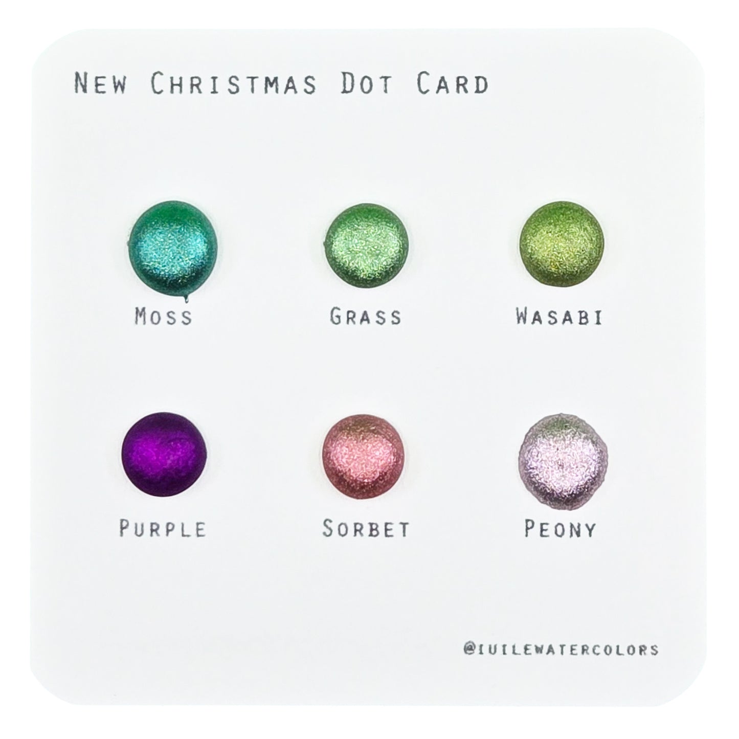 New Christmas Dot Card Tester Sampler Watercolor Shimmer Glittery Paints