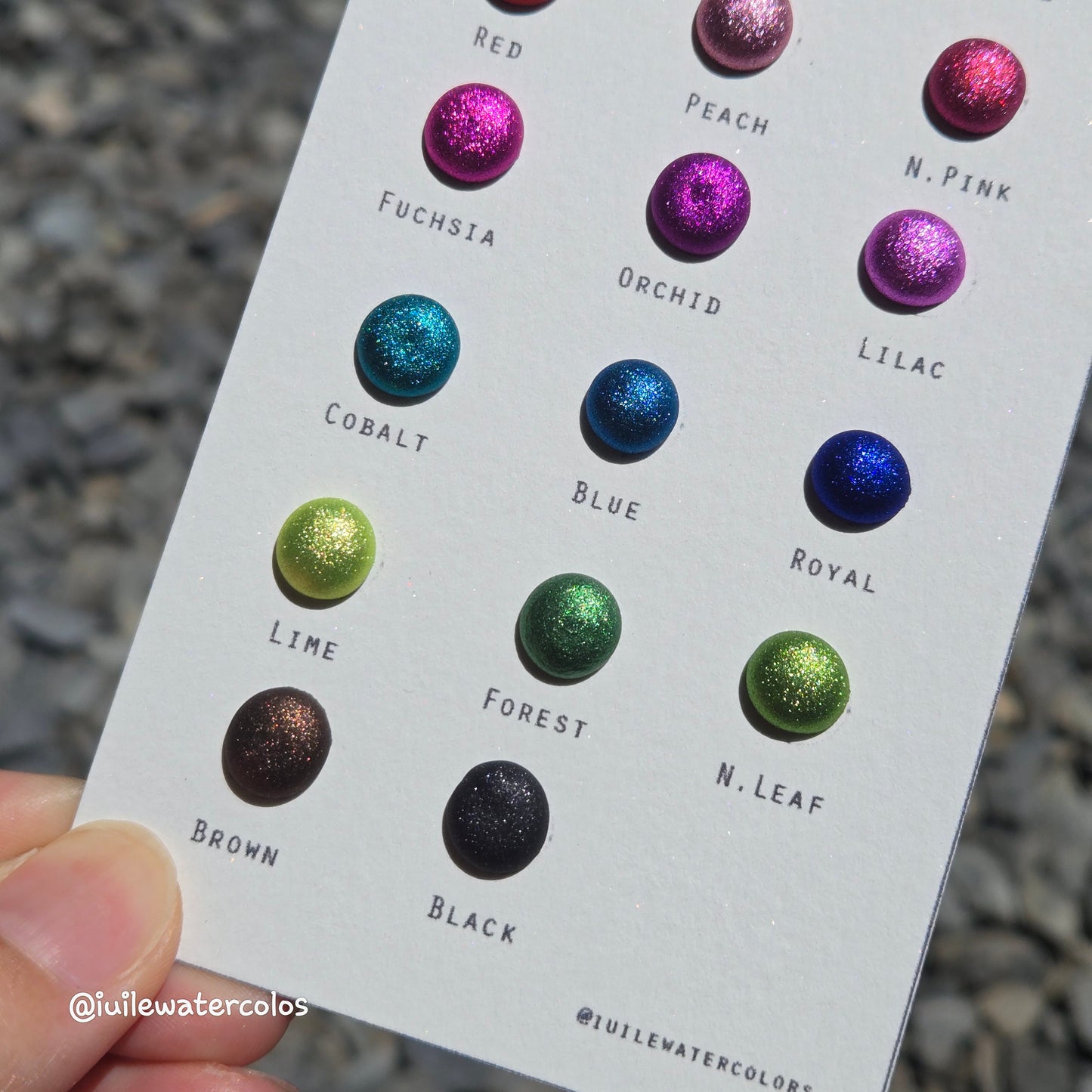 Christmas Dot Card Tester Sampler Watercolor Shimmer Glittery Paints