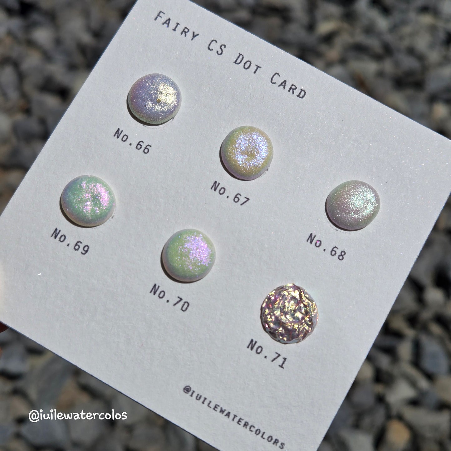 Fairy CS Dot Card Tester Sampler Watercolor Shimmer Glittery Paints