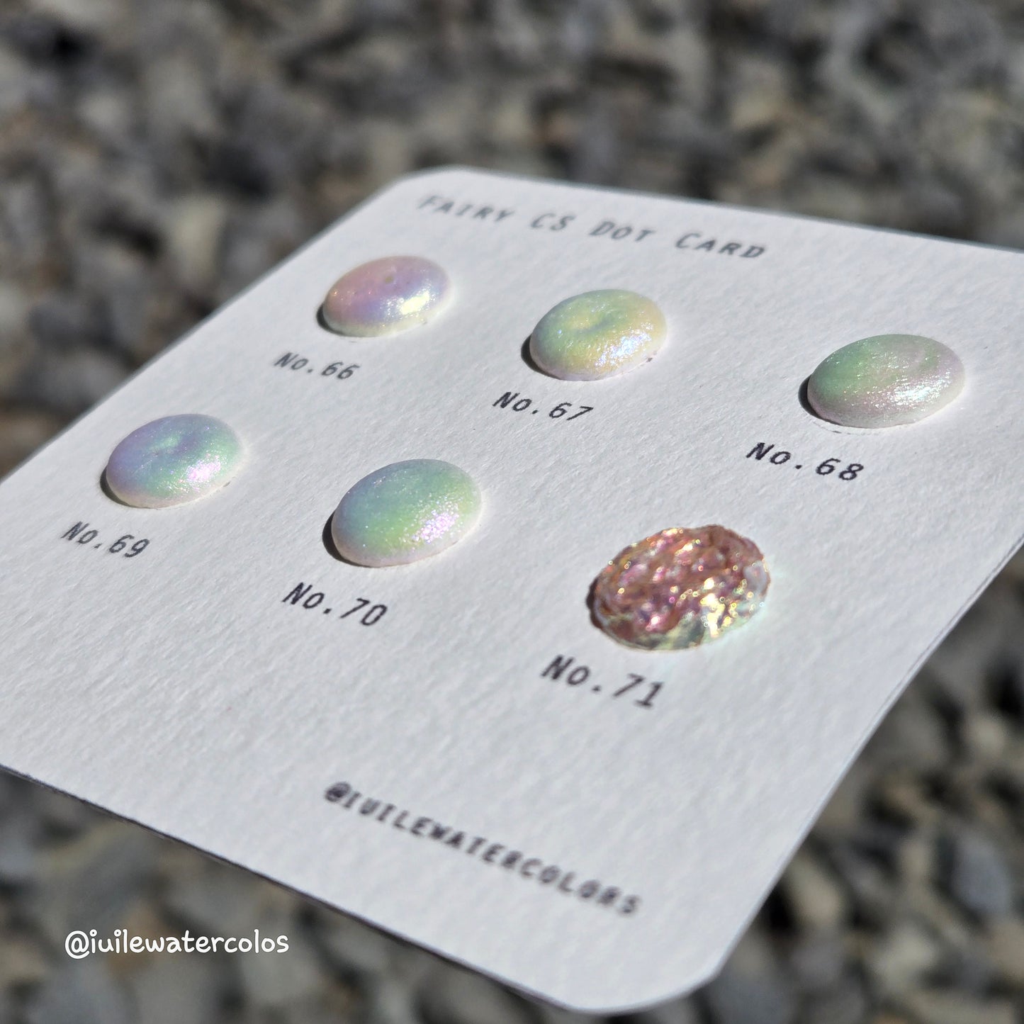 Fairy CS Dot Card Tester Sampler Watercolor Shimmer Glittery Paints