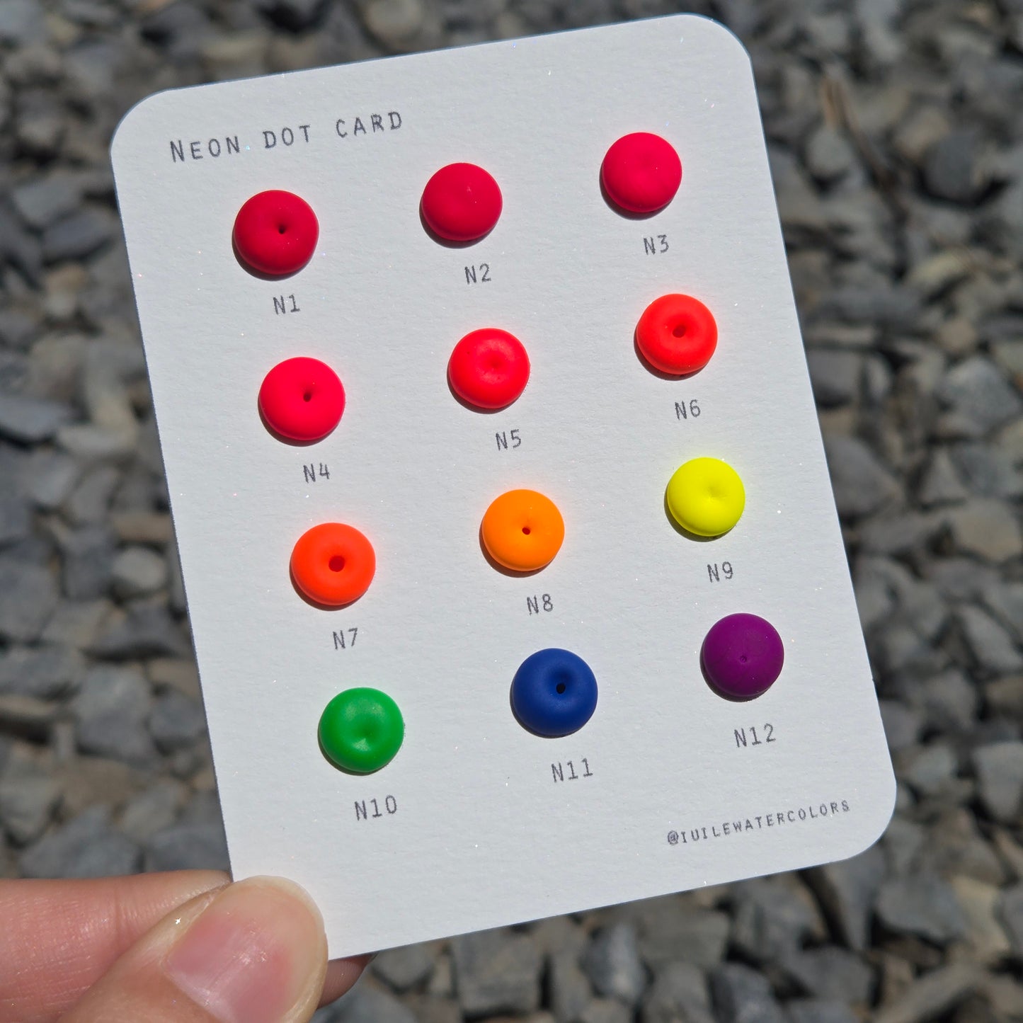 Neon Dot Card Tester Sampler Watercolor Paints