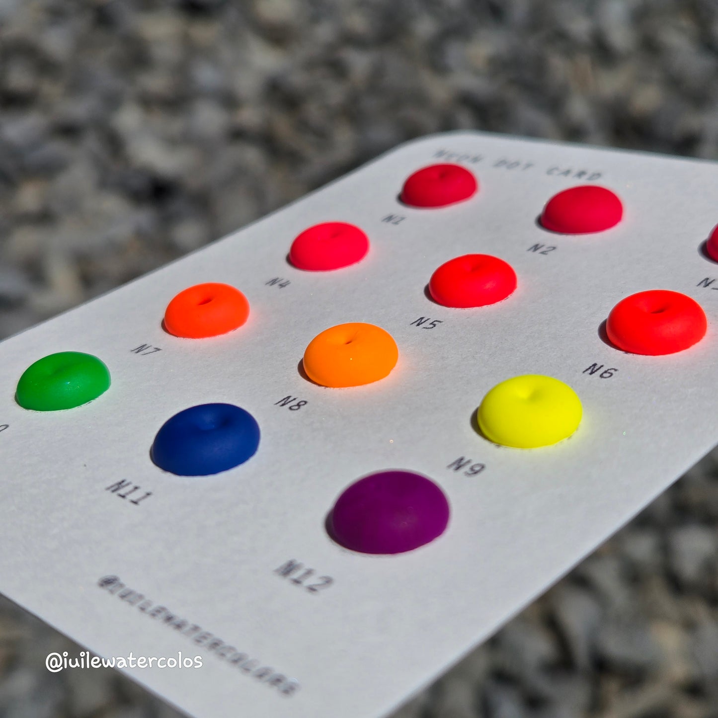 Neon Dot Card Tester Sampler Watercolor Paints