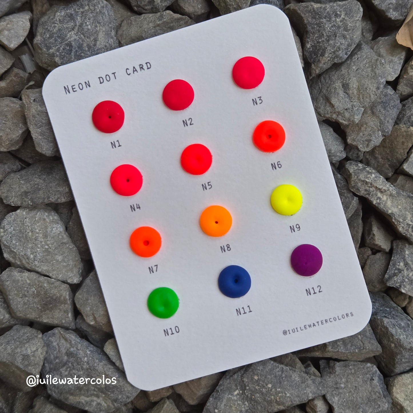 Neon Dot Card Tester Sampler Watercolor Paints