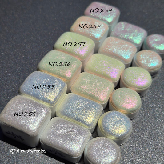 No.254-259 Shiny Fairy Handmade Iridescent Chameleon Aurora Shimmer Watercolor Paints