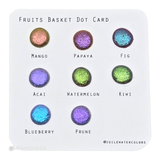 Fruits Basket Dot Card Tester Sampler Watercolor Shimmer Glittery Paints