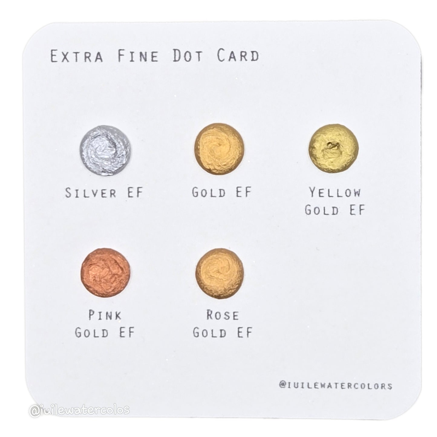 Extra Fine Dot Card Sampler Handmade Shimmer Metallic Watercolor Paints by iuilewatercolors