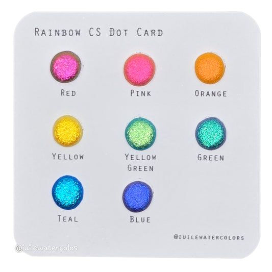 Rainbow CS Dot Card Tester Sampler Watercolor Shimmer Glittery Paints