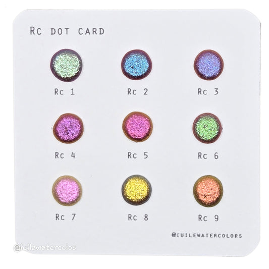 RC Dot Card Tester Sampler Watercolor Shimmer Glittery Paints