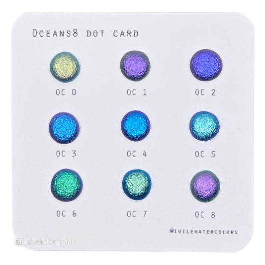 Oceans8 Dot Card Handmade Color Shift Aurora Shimmer Metallic Chameleon Watercolor Paints by iuilewatercolors