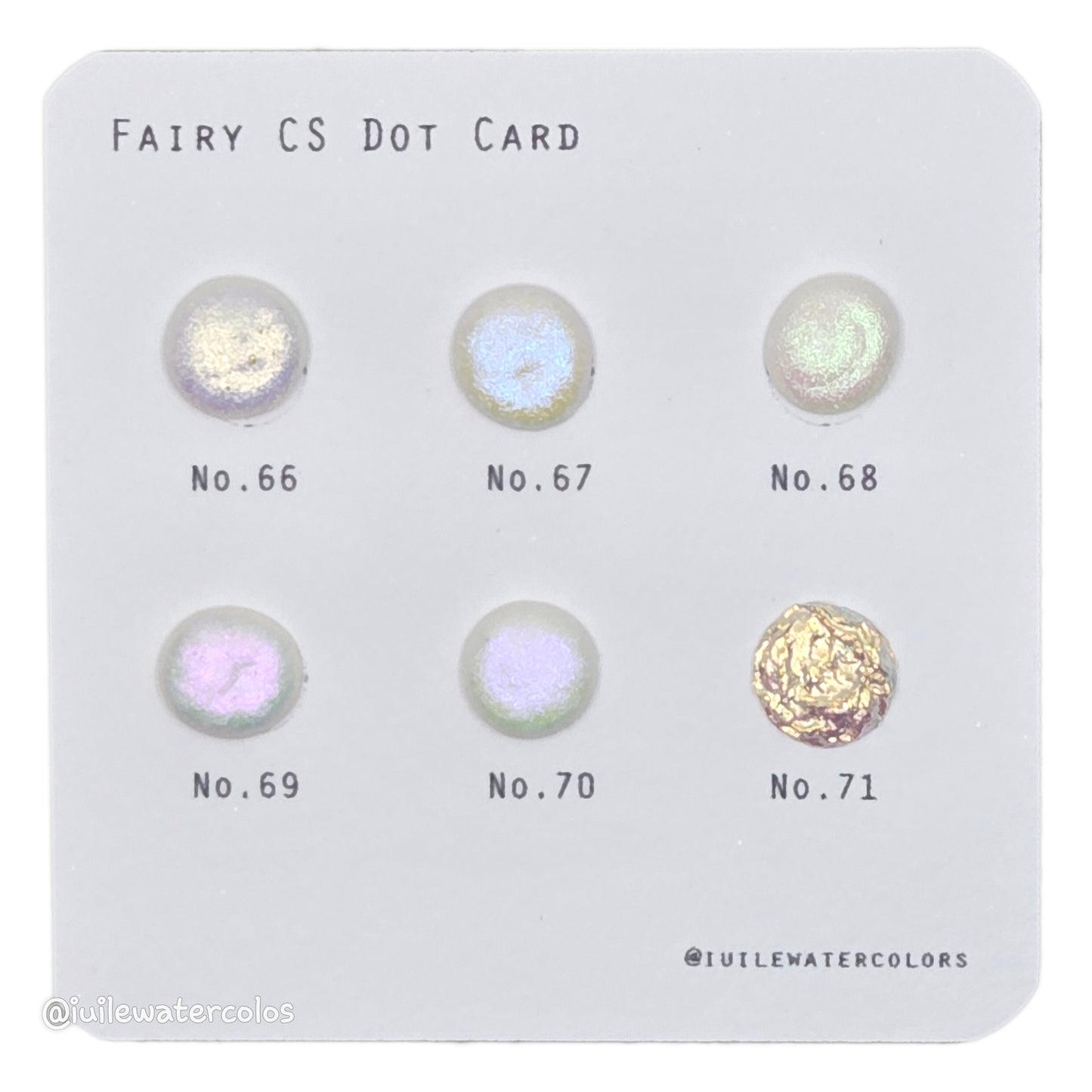 Fairy CS Dot Card Tester Sampler Watercolor Shimmer Glittery Paints