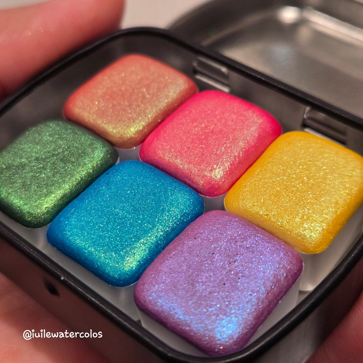 Half Popsicle Set Handmade Metallic Shimmer Color Shift Watercolor Paints