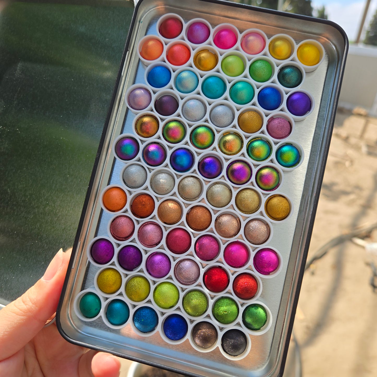 2 & 3 Magical Drop Tiny Sampler set Handmade Shimmer Hologram Color shift Chrome mica Chameleon Watercolor Paint