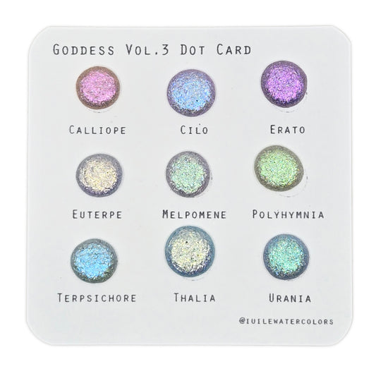 Vol.3 Goddess Dot Card Tester Handmade Super Shift Aurora Shimmer Holographic Watercolor Paints by iuilewatercolors