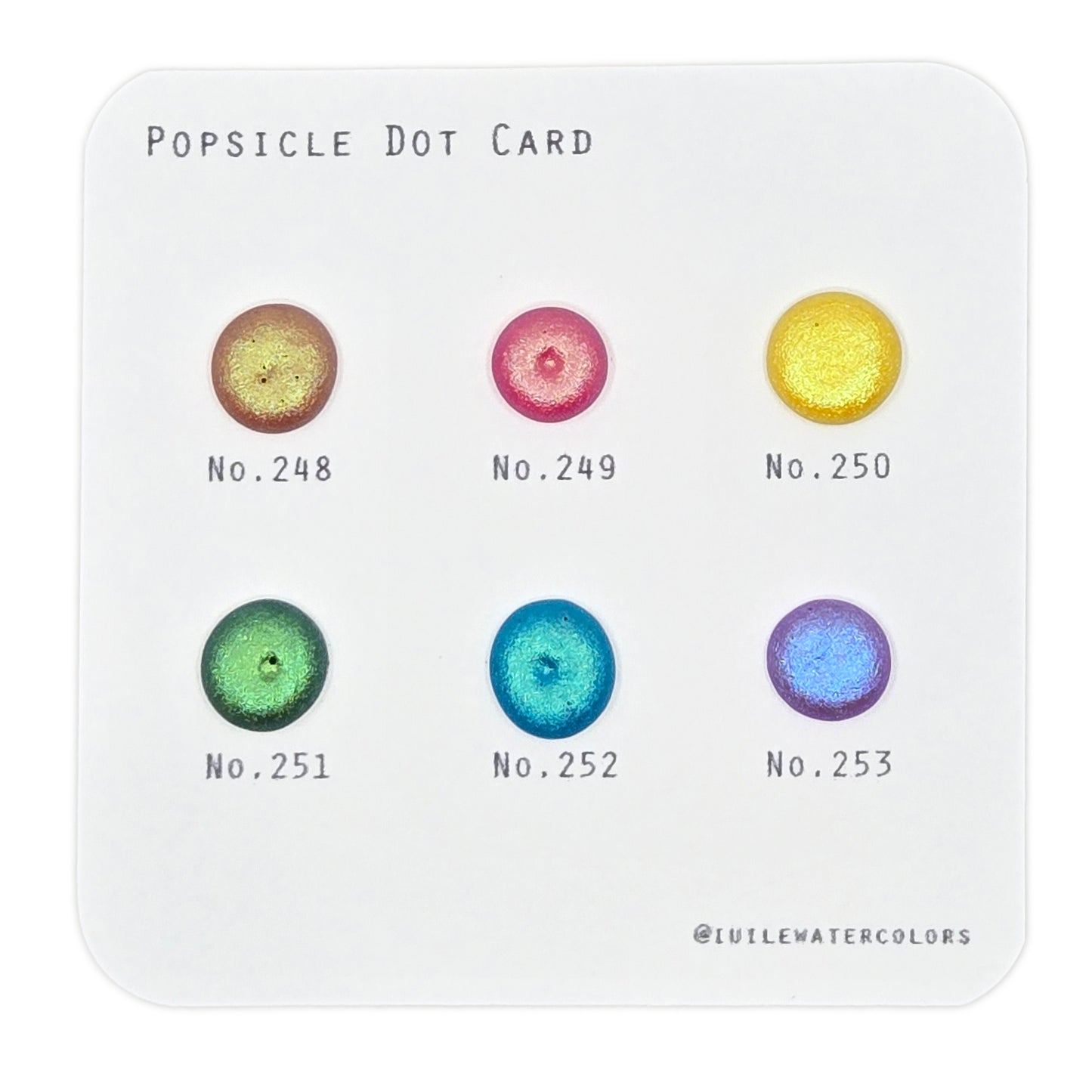 Popsicle Series Dot Card Handmade Metallic Shimmer Color Shift Watercolor Paints