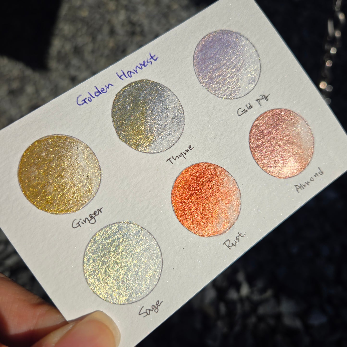 Golden Harvest set Handmade Mica Shimmer Watercolor Paints