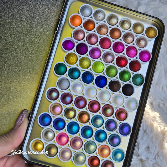 3 & 4 Magical Drop Tiny Sampler set Handmade Shimmer Hologram Color shift Chrome mica Chameleon Watercolor Paint