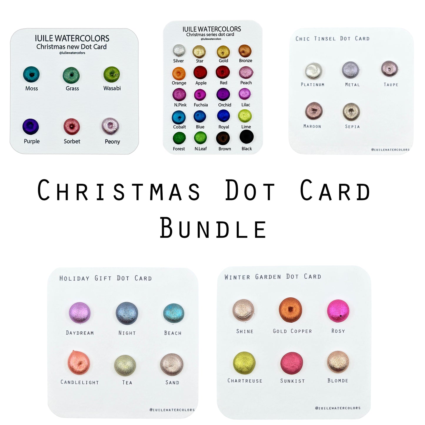 IUILE Dot Card Bundles Handmade Chrome Super Color Shift Shimmer Watercolor Paints