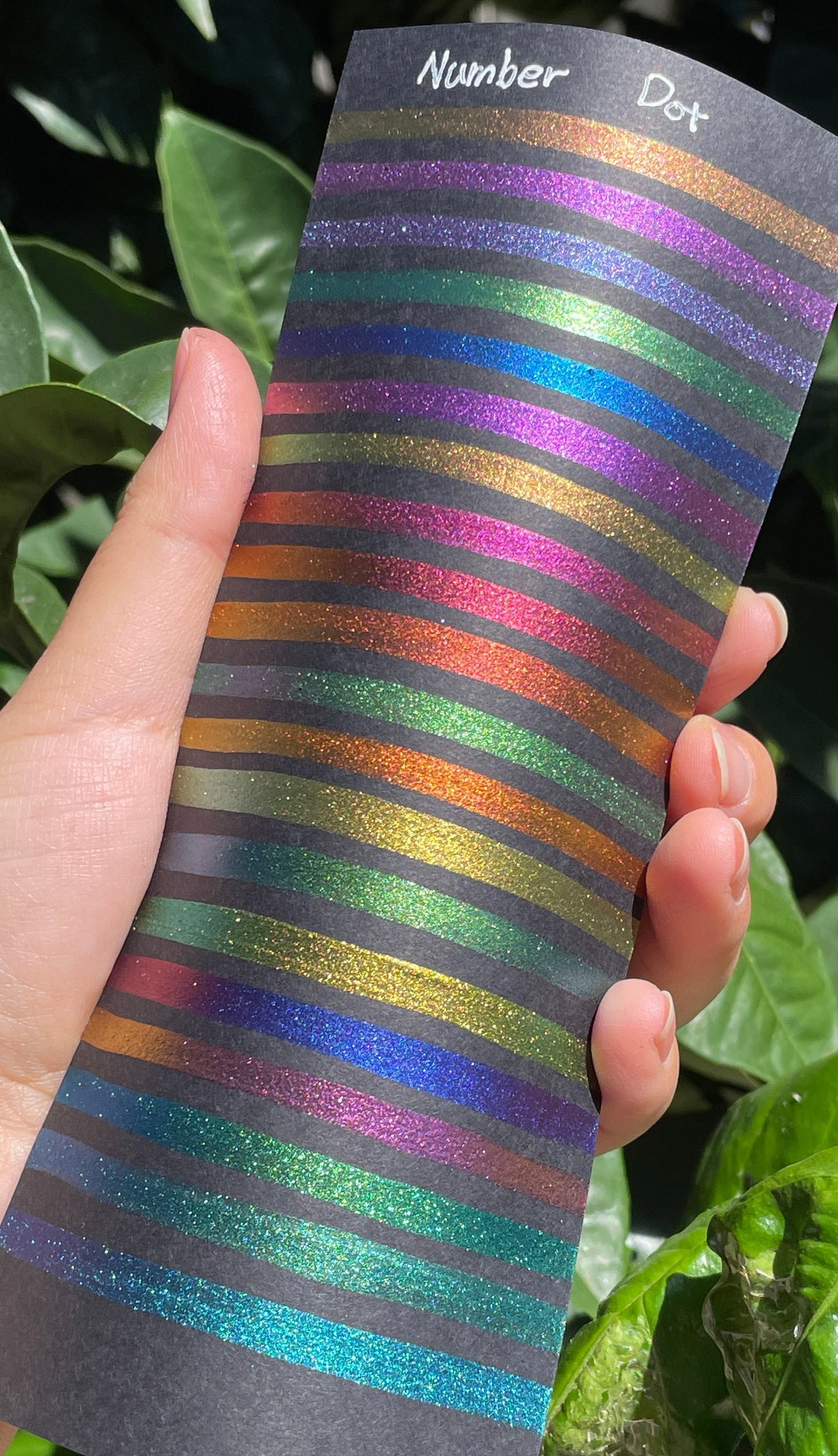 Completed Number Series Dot card Handmade Color Shift Aurora Shimmer Metallic Chameleon Watercolor Paints by iuilewatercolors