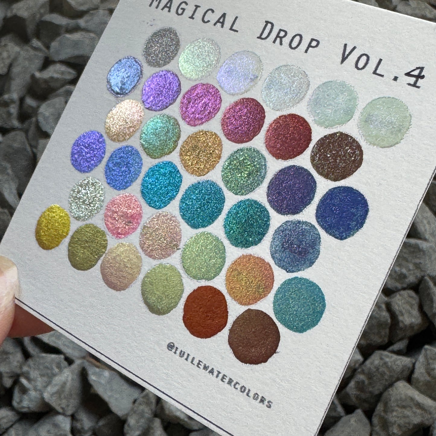Vol.4 Magical Drop Tiny Sampler Set Christmas Chrome handmade glittery watercolor paints