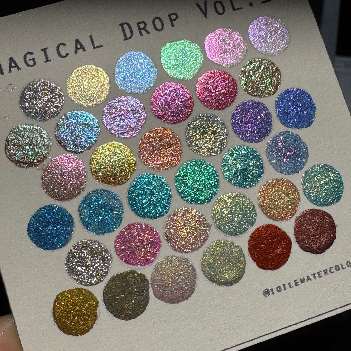Vol.4 Magical Drop Tiny Sampler Set Christmas Chrome handmade glittery watercolor paints