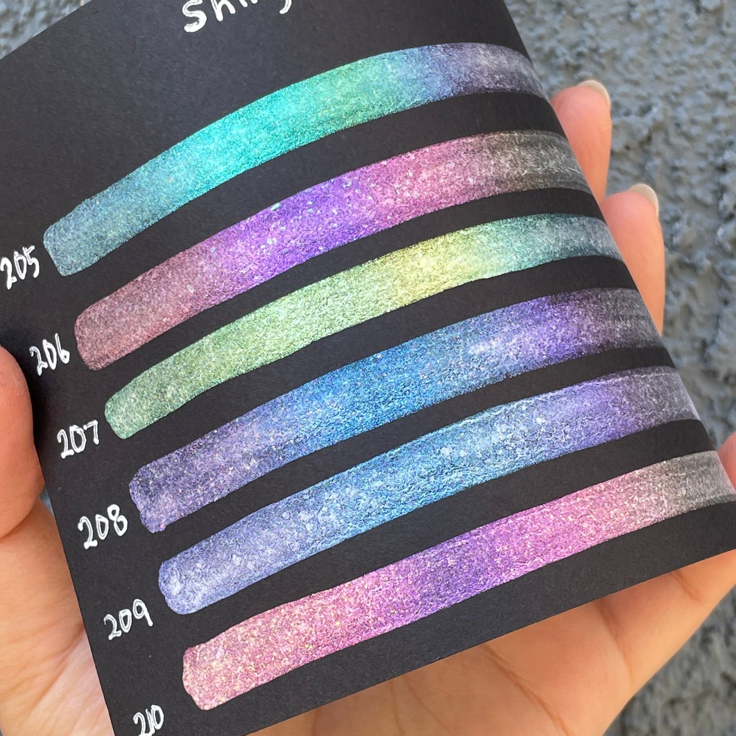 Limited Shiny Fairy Vol.3 Dot card Handmade Color Shift Aurora Shimmer Metallic Chameleon Watercolor Paints by iuilewatercolors