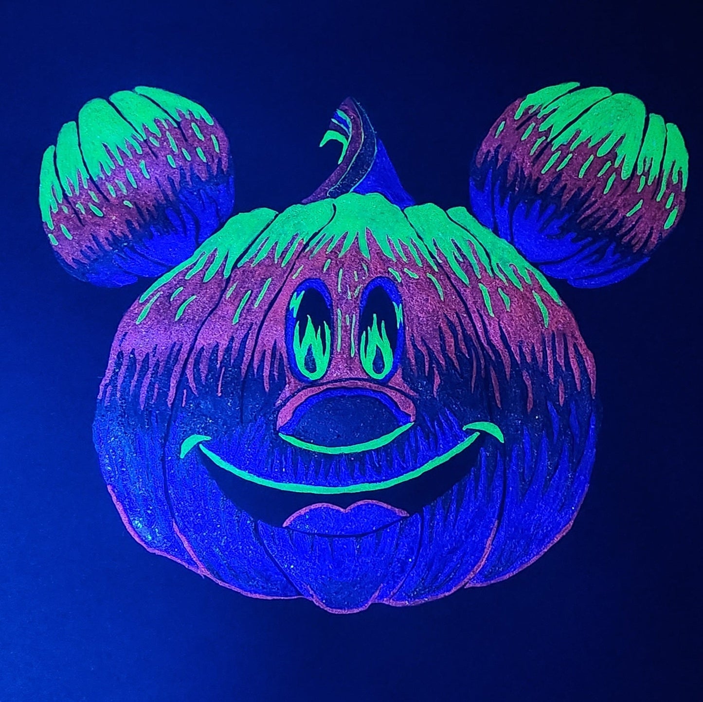 Jack-o-lantern Halloween 2023 Handmade Shimmer Neon Glittery Watercolor Paints by iuilewatercolors