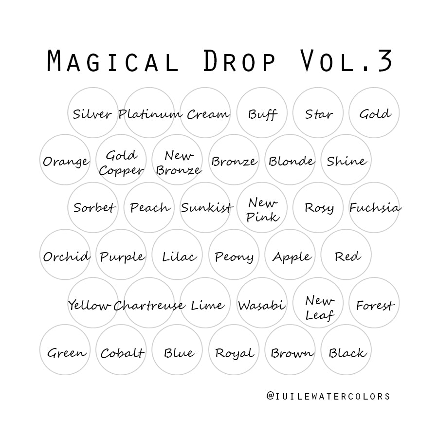 Vol.3 Magical Drop Tiny Sampler Set Christmas Chrome handmade glittery watercolor paints