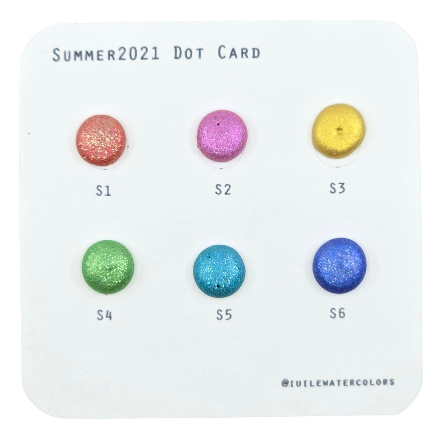 Summer2021 Dot Card Handmade Chrome Super Color Shift Shimmer Watercolor Paints by iuilewatercolors