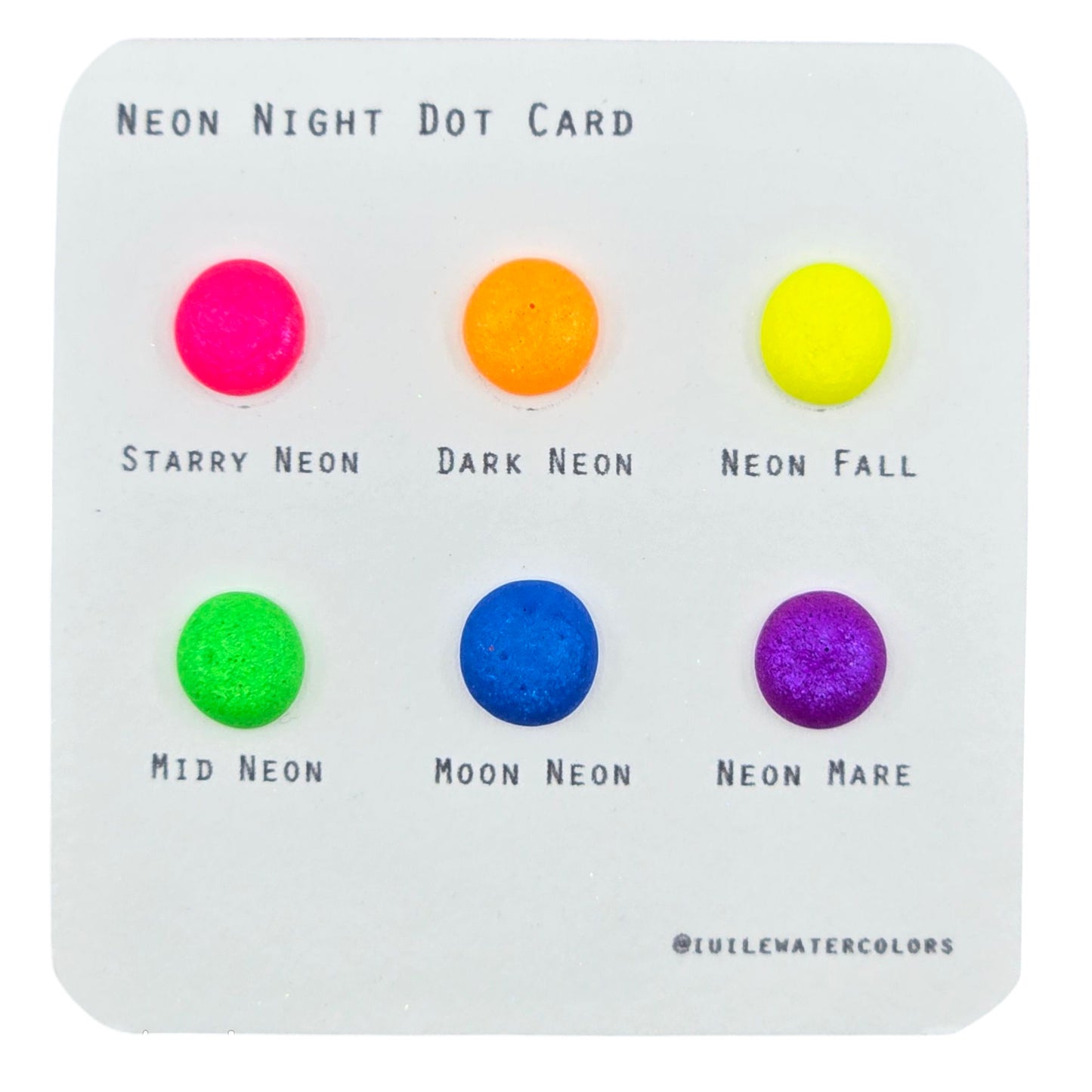 Neon Night Dot Card Handmade Chrome Super Color Shift Shimmer Watercolor Paints by iuilewatercolors