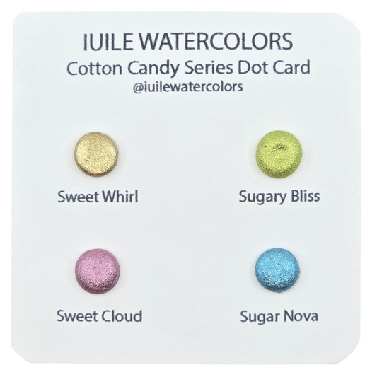 Cotton Candy Dot Card Tester Handmade Chrome Shimmer Holographic Watercolor Paints by iuilewatercolors