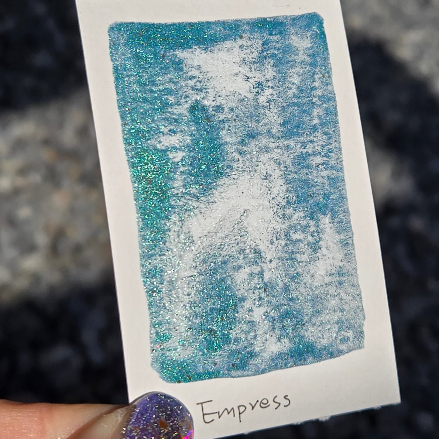 Empress Green Teal Half Pan Handmade Shimmer Watercolor Paints by iuilewatercolors