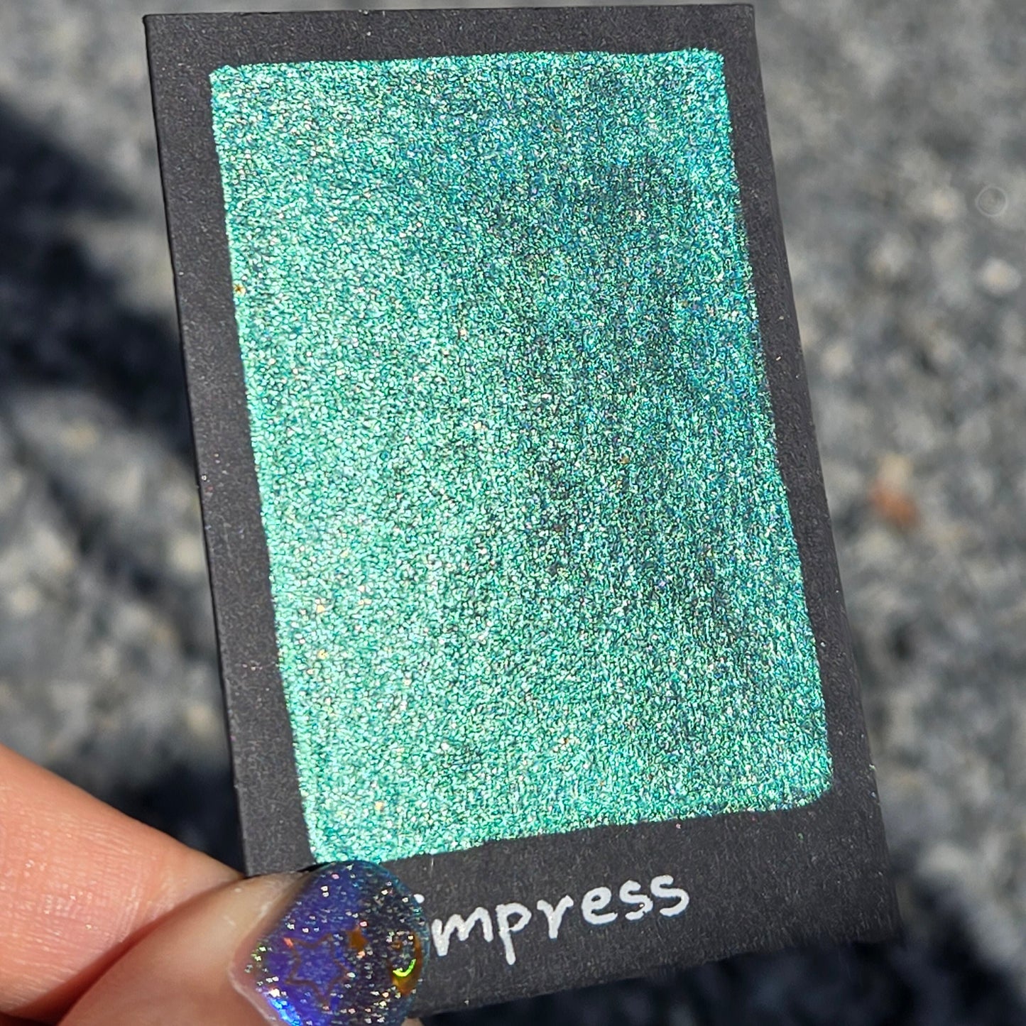 Empress Green Teal Half Pan Handmade Shimmer Watercolor Paints by iuilewatercolors