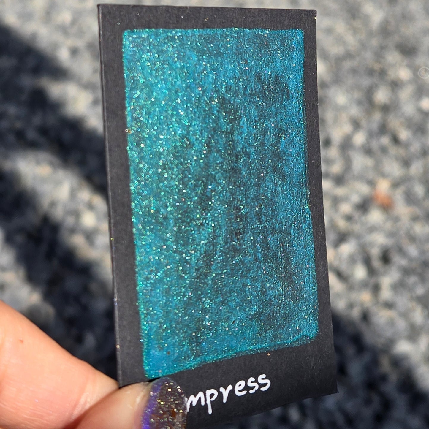 Empress Green Teal Half Pan Handmade Shimmer Watercolor Paints by iuilewatercolors