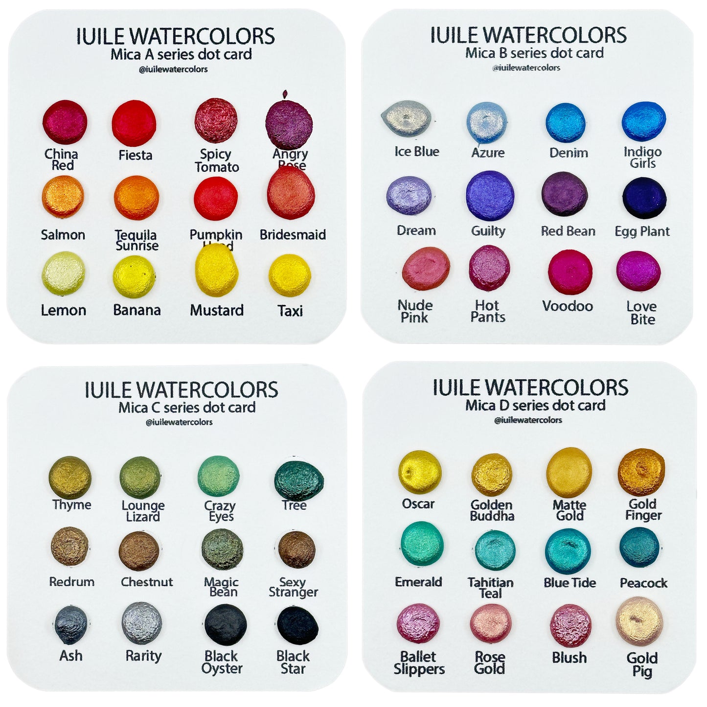 Last Chance! Mica Dot Card Tester Sampler Watercolor Shimmer Glittery Paints