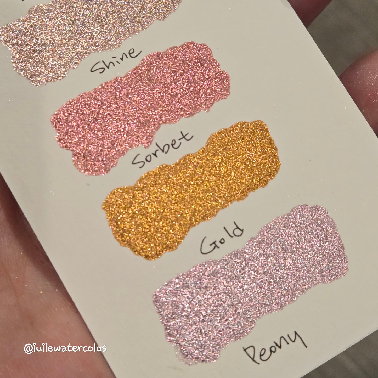 Glow Glam Christmas Set Metallic Chrome Shimmer Handmade Watercolor Paints by iuilewatercolors