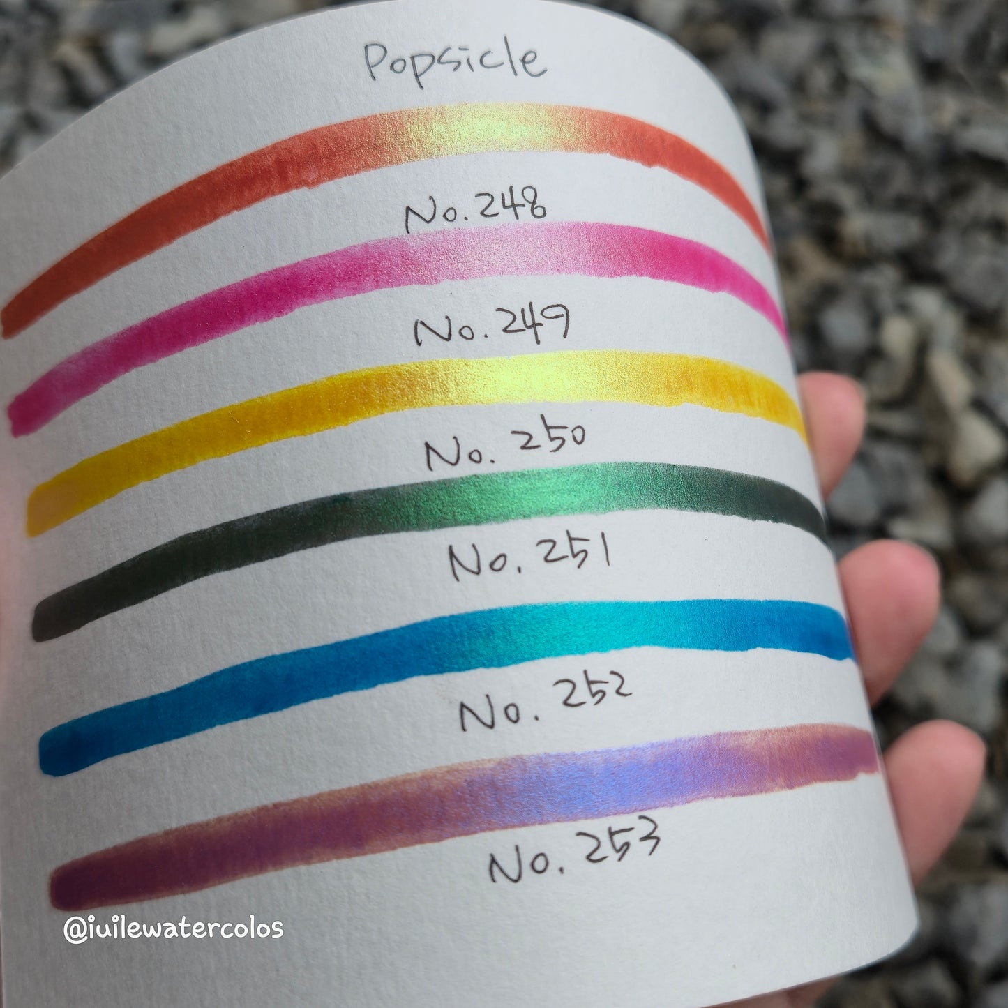 Half Popsicle Set Handmade Metallic Shimmer Color Shift Watercolor Paints